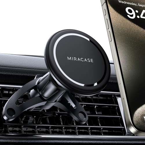 M for MagSafe Car Mount, Magnetic Phone Holder for Car Vent, 360° Rotation Hands Free Car Phone Holder, Universal Air Vent Car Mount for iPhone & All