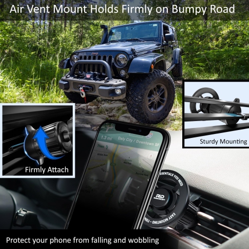 R for MagSafe Car Mount, Air Vent Magnetic Phone Mount, 360° Adjustable Magnetic Phone Holder for iPhone 12 13 14 15 Pro Max Plus Mini - Car Magnet