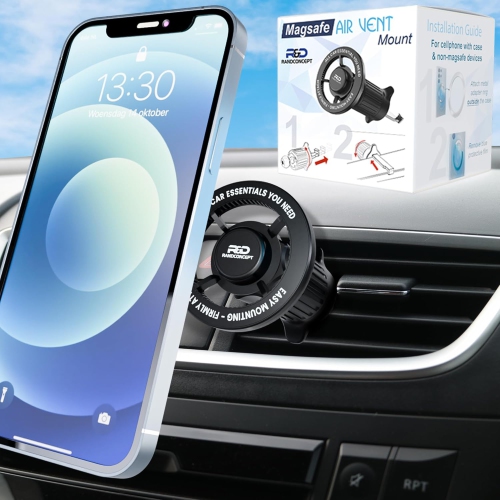 R for MagSafe Car Mount, Air Vent Magnetic Phone Mount, 360° Adjustable Magnetic Phone Holder for iPhone 12 13 14 15 Pro Max Plus Mini - Car Magnet