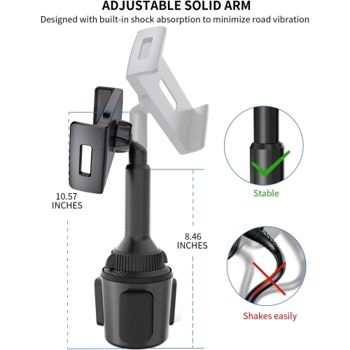 A Tablet Holder for Car, Car Tablet Mount with Adjustable Clamp, 10.57 Height Adjustable iPad Holder for 4.3-11 Cell Phones & Tablets, Perfect Travel