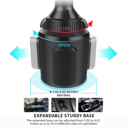 A Tablet Holder for Car, Car Tablet Mount with Adjustable Clamp, 10.57 Height Adjustable iPad Holder for 4.3-11 Cell Phones & Tablets, Perfect Travel