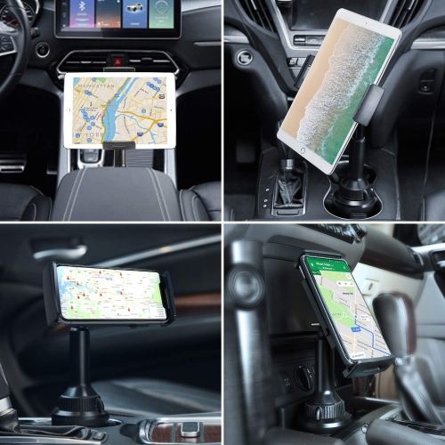 A Tablet Holder for Car, Car Tablet Mount with Adjustable Clamp, 10.57 Height Adjustable iPad Holder for 4.3-11 Cell Phones & Tablets, Perfect Travel
