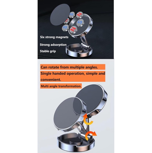 T Magnetic Phone Car Mount Patch Folding Phone Holder for Car Universal Dashboard Cell Phone Holder Mount 360°Rotating Car Phone Holder Mount Car