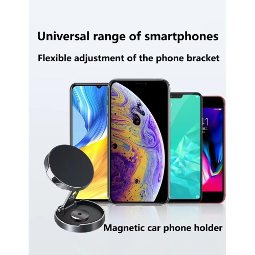 T Magnetic Phone Car Mount Patch Folding Phone Holder for Car Universal Dashboard Cell Phone Holder Mount 360°Rotating Car Phone Holder Mount Car