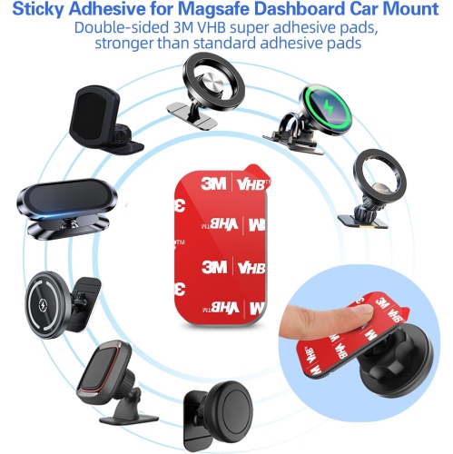 Sticky Adhesive Pad Replacement for Car Dashboard Magnetic Phone Mount Base, p 8pcs 3M VHB Double Sided Sticker Heat Resistance Tape for Magnet
