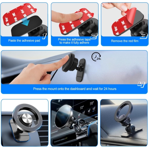 Sticky Adhesive Pad Replacement for Car Dashboard Magnetic Phone Mount Base, p 8pcs 3M VHB Double Sided Sticker Heat Resistance Tape for Magnet