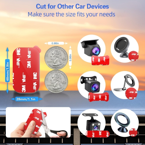 Sticky Adhesive Pad Replacement for Car Dashboard Magnetic Phone Mount Base, p 8pcs 3M VHB Double Sided Sticker Heat Resistance Tape for Magnet