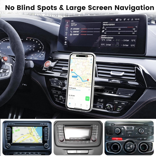 O 15W Magsafe Car Mount Charger for iPhone 16, Fast Wireless Charging Magnetic CD Slot Holder with 3M Adhesive Base for Dashboard, Aluminum Shell,