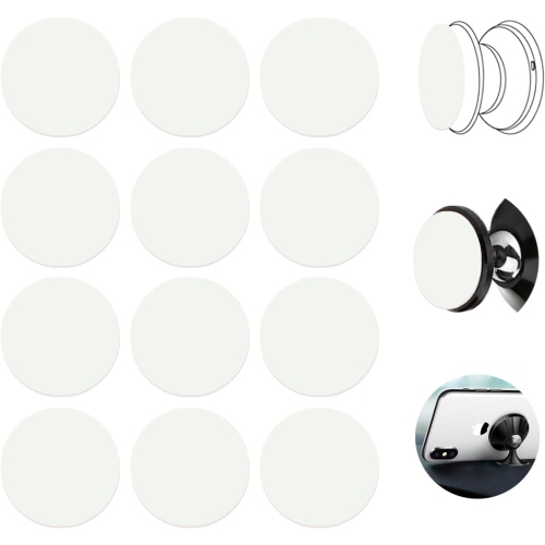12 Pack Replacement Adhesive Stickers Pads For Phone Collapsible Grip & Stand,Strong circle Double Sided Sticky Adhesive Tape Compatible With Socket