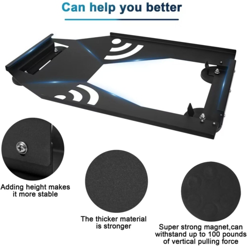 N Starlink Gen 3 Flat Roof Mount Kit, Starlink Standard Dish Magnetic Quick Release Roof Mount Kit for RV, Vans, Boat, Truck(Black)