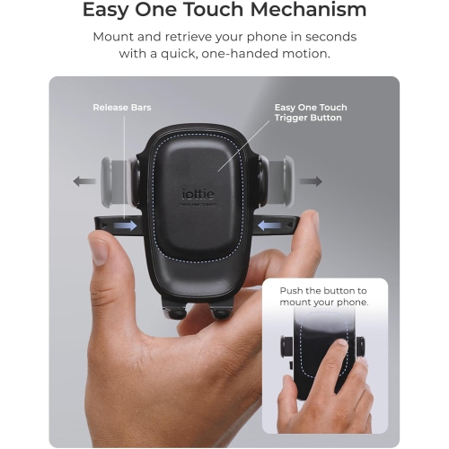 i Easy One Touch 6 CD Slot Car Phone Mount - Universal Cell Phone Holder for iPhone, Google, Samsung, Moto, Huawei, Nokia, LG, and All Other
