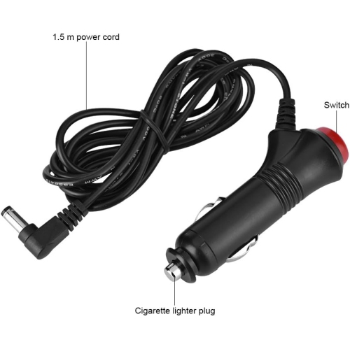 Car Cigarette Lighter DC 12V 5.5 x 2.1mm Plug Adapter Cable Cord w/Switch