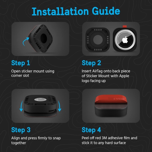 P Protector 4-Pack Apple AirTag Holder Air Tag Case with 3M Adhesive Sticker Rugged Shockproof AirTag Cover Hidden AirTag Holder Stick On Mount for