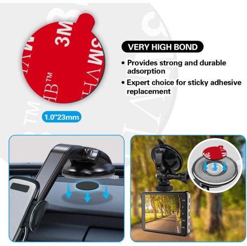 Sticky Adhesive Replacement for Magnetic Car Mount, P 8PCS Circular Heat Resistant 3M VHB Double Sided Strong Sticker Pads for Magnet Cell Phone