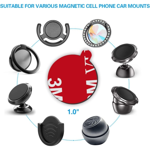 Sticky Adhesive Replacement for Magnetic Car Mount, P 8PCS Circular Heat Resistant 3M VHB Double Sided Strong Sticker Pads for Magnet Cell Phone