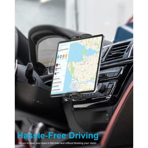 CD Slot Car Tablet Mount, w Full Rotation CD Player Car Tablet & Phone Holder for iPad Pro 9.7, 11, 12.9 Air Mini 5 4 3 2, Samsung Galaxy Tabs,
