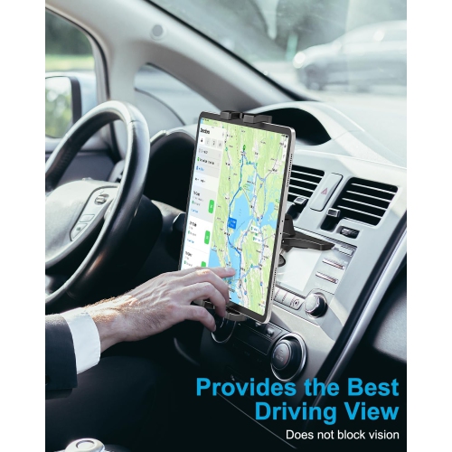 CD Slot Car Tablet Mount, w Full Rotation CD Player Car Tablet & Phone Holder for iPad Pro 9.7, 11, 12.9 Air Mini 5 4 3 2, Samsung Galaxy Tabs,
