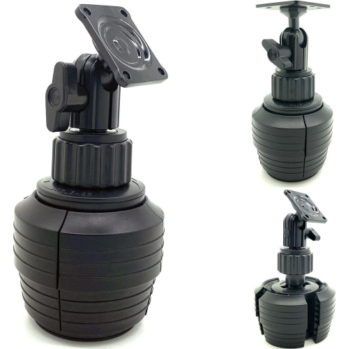 L Lynx Series Heavy Duty Metal AMPS Hole Pattern Drinks Cup Holder Mount for Sirius XM ICOM YAESU CB Ham Radio, Arkon, Ram, Pro Clip & Bracketron