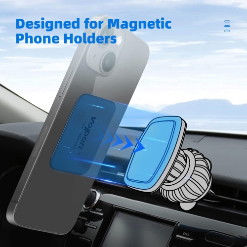 Metal Plate for Phone Magnet, 10 Pack V MagicPlate with 3M Adhesive Replacement for Magnetic Phone Car Mount Holder & Cradle & Stand - Rectangle and