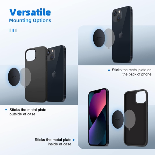 Metal Plate for Phone Magnet, 10 Pack V MagicPlate with 3M Adhesive Replacement for Magnetic Phone Car Mount Holder & Cradle & Stand - Rectangle and