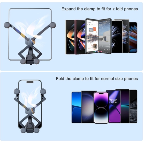 x Z Fold 4 Car Mount with Long Arm, Gravity Fold 4 Car Mount, [Thick Case Friendly] Cell Phone Holder Z Fold 3 Car Mount for Samsung Galaxy Z Fold 5
