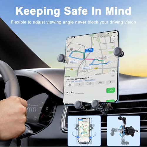 x Z Fold 4 Car Mount with Long Arm, Gravity Fold 4 Car Mount, [Thick Case Friendly] Cell Phone Holder Z Fold 3 Car Mount for Samsung Galaxy Z Fold 5