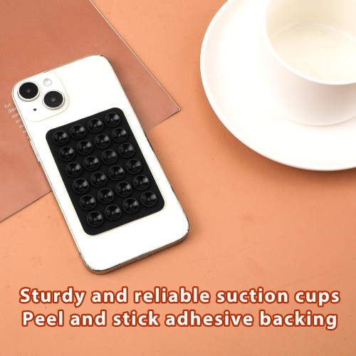 5pcs Phone Suction Holder, Silicone Suction Phone Case Adhesive Mount with 24 Suction Cups Hands-Free Sticky Phone Grip Accessory for Selfies and