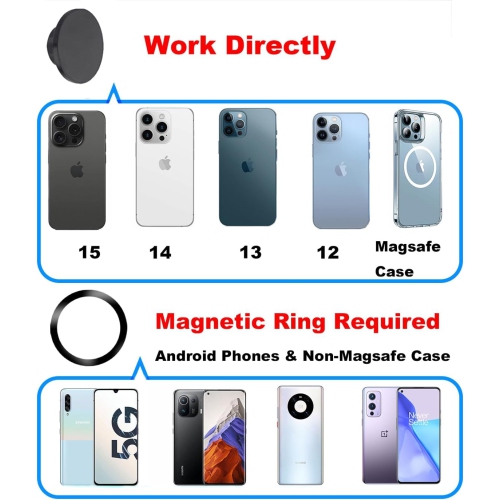 Magnetic Phone Holder for Ram Mount, 25mm Ball Mount for Magsafe for Ram B Szie Socket Mount, Compatible with iPhone 16 15 14 13 12 Serious