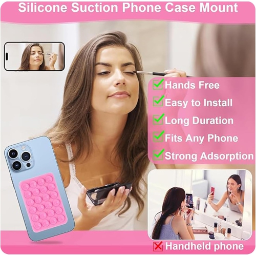 z 4 Piece Cell Phone Suction Cup,Silicone Suction Cup Cell Phone, Adhesive Back,for Mobile Power Cellphones Selfies and Videos