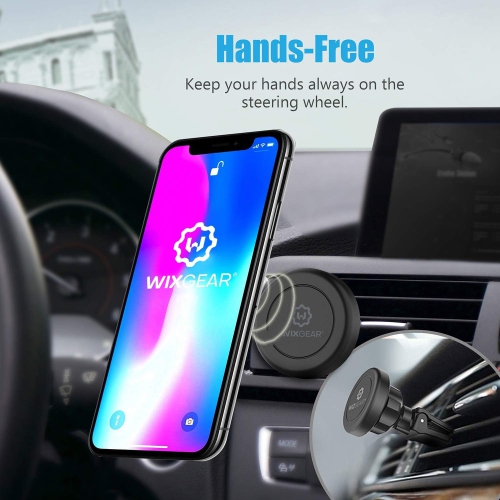 Magnetic Mount, W Universal Twist-Lock Air Vent Magnetic Car Mount Holder, for Cell Phones and Mini Tablets with Fast Swift-snapTM Technology
