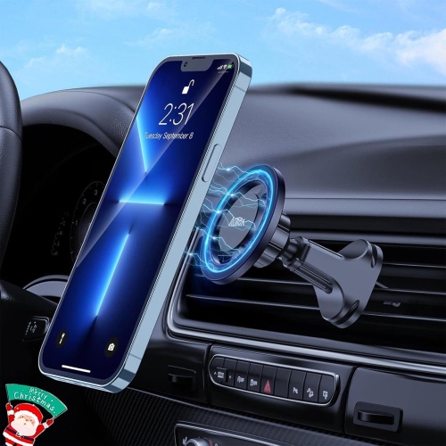 A for Magsafe Car Mount, Magnetic Phone Holder for Car [Upgraded Vent Hook & Stronger Magnets] 360° Adjustable Air Vent Cell Phone Holder Car for