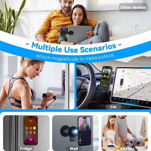 C Magnetic Phone Holder for Laptop & Car, Adjustable Tripod Mount Adapter Designed for Magsafe iPhone [1/4 Screw/Metal Ring], Modular Work from Home