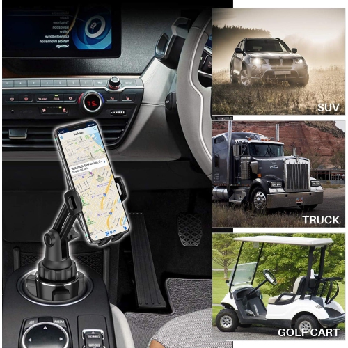 Cup Phone Holder, W Car Cup Holder Phone Mount for Car with Adjustable Automobile Cup Holder Smart Phone Cradle Car Mount