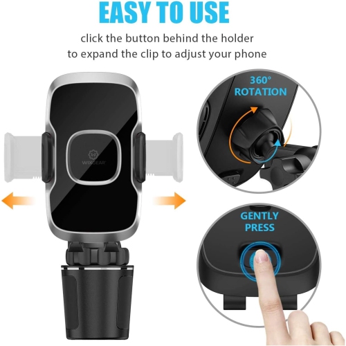 Cup Phone Holder, W Car Cup Holder Phone Mount for Car with Adjustable Automobile Cup Holder Smart Phone Cradle Car Mount