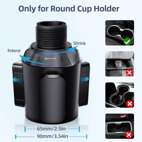 For MagSafe Cup Phone Holder: Magnetic Cupholder Car Mount Compatible with Tesla Truck Vehicle SUV - 360° Adjustable Long Neck Mag Safe Cell Phone