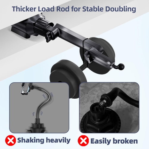 For MagSafe Cup Phone Holder: Magnetic Cupholder Car Mount Compatible with Tesla Truck Vehicle SUV - 360° Adjustable Long Neck Mag Safe Cell Phone