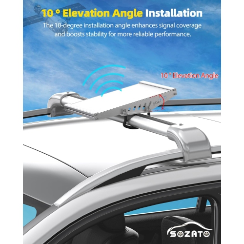 S Starlink Mini Car Mount,Starlink Mini Roof Rack Mounting Kit with Full Metal Protection,Shock-Absorbing Foam, Adjustable U-Bolt Clamps,Accessory