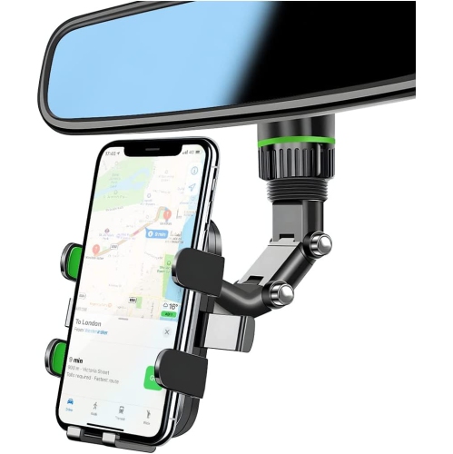 X Rearview Mirror Phone Holder, 360° Rotatable and Retractable Car Phone Mount, Multifunctional Rear View Mirror Holder, Adjustable Cell Phone Holder