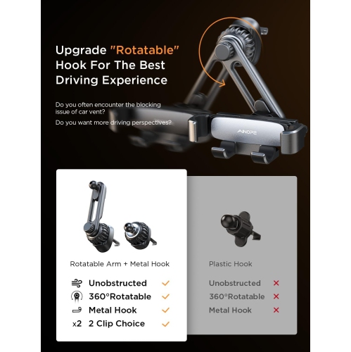 A Car Phone Holder Mount 2024 Gravity Phone Mount Holder For Car Vent With Extention&Short Air Vent Clip Never Blocking Cell Phone Holder For Car