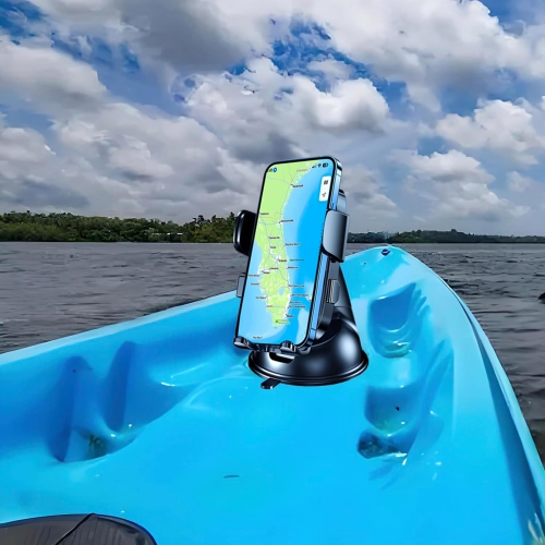 Boat Phone Holder, Waterproof Suction Cup Boat Cell Phone Mount Dashboard Universal Truck Desk Boat Stand Heavy Duty for Boating Kayak Sailing Marine