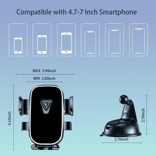 Boat Phone Holder, Waterproof Suction Cup Boat Cell Phone Mount Dashboard Universal Truck Desk Boat Stand Heavy Duty for Boating Kayak Sailing Marine