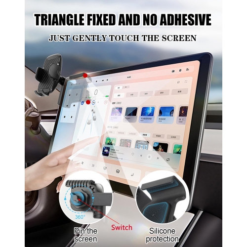 A for Tesla Phone Mount Model Y/3/Laptops, No Adhesive Required, Universal Car Phone Holder for Screen, Tesla Model Y Accessories 2026 Dash Car Mount