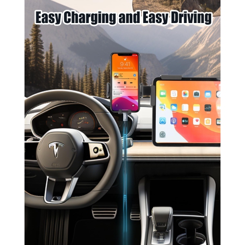 A for Tesla Phone Mount Model Y/3/Laptops, No Adhesive Required, Universal Car Phone Holder for Screen, Tesla Model Y Accessories 2026 Dash Car Mount