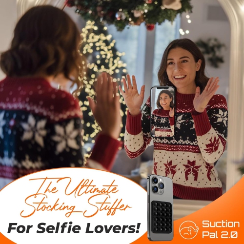 Silicone Suction Phone case by Suction Pal 2.0, iPhone Sticky Grip, 2 Pack for Selfies and Videos, Strong Phone Suction Grip with 24 Powerful Cups,