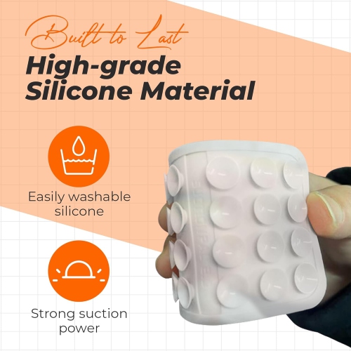 Silicone Suction Phone case by Suction Pal 2.0, iPhone Sticky Grip, 2 Pack for Selfies and Videos, Strong Phone Suction Grip with 24 Powerful Cups,