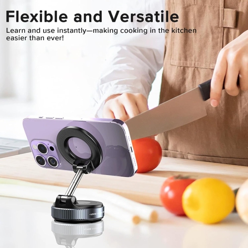 Car Mount Magnetic Phone Holder with Vacuum Suction – Compatible with All Smartphones and Vehicles, Ideal for Cars, Gyms, Mirrors, and Smooth Surfaces