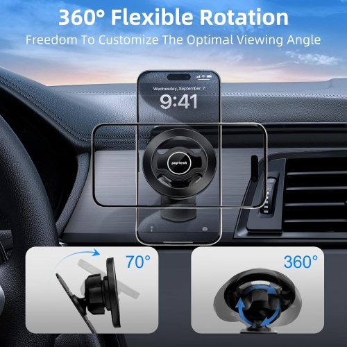 p for MagSafe Car Mount Dashboard, [Upgrade Adhesive] Universal Magnetic Phone Holder for Car Dash, Strong Magnets Cell Phone Holder Inclined Fit for