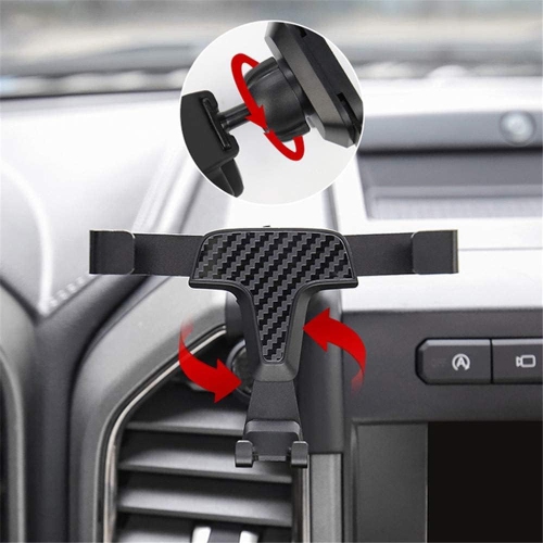 HIGH FLYING for F150 Accessories Car Phone Mount, Carbon Black Interior Hands Free Phone Holder, Gravity Air Vent Car Mount for Cell Phone Compatible