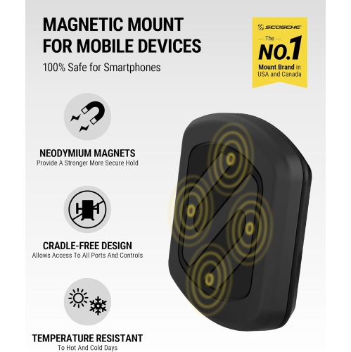 S MAGDM-10PKFLT MagicMount Universal Magnetic Mount for Mobile Devices, Black