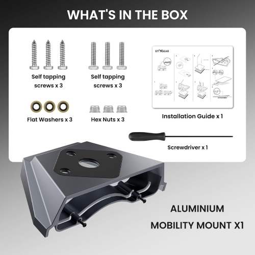 K Starlink Mini Mount, Aluminum Made, Multi-Surface Mount, Silver